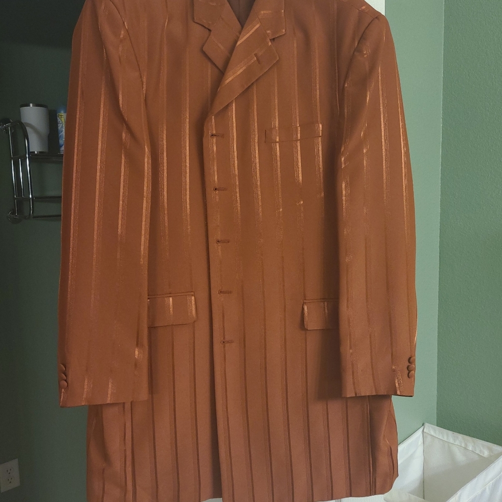 2 piece Vittorio St. Angelo burnt orange suit